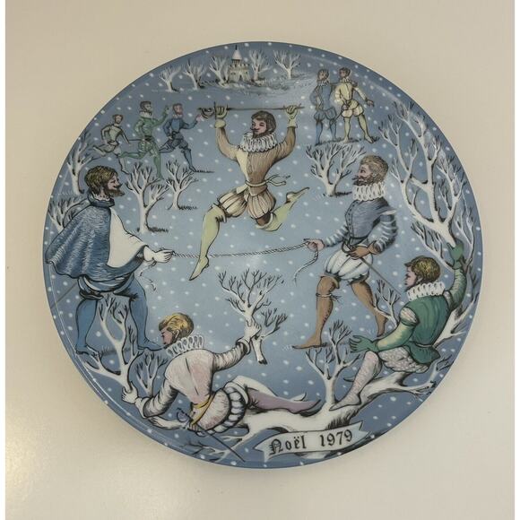 Haviland Limoges The 12 Days of Christmas Plate Ten Lords A Leaping 1979 Signed - Picture 1 of 6